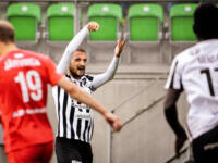 20230701 Lemonsoft Stadion Vaasa, FINLAND. VEIKKAUSLIIGA: VPS Vaasa - FC Inter Turku.
VPS #77 Samu Alanko celebrating.
Photo: Samppa Toivonen / APOLLO PHOTO