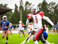 20230728 Vaasa, FINLAND. VAAHTERALIIGA: Wasa Royals - United Newland Crusaders Lohja.
Crusaders #1 Raleigh Yeldell.
Photo: Samppa Toivonen / APOLLO PHOTO