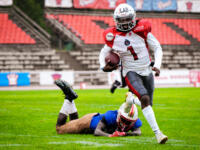 20230728 Vaasa, FINLAND. VAAHTERALIIGA: Wasa Royals - United Newland Crusaders Lohja.
Crusaders #1 Raleigh Yeldell.
Photo: Samppa Toivonen / APOLLO PHOTO