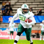 20230811 Vaasa, FINLAND. VAAHTERALIIGA: Wasa Royals - Seinäjoki Crocodiles.
Seinäjoki Crocodiles #24 Saidu Jallow.
Photo: Samppa Toivonen / APOLLO PHOTO