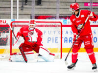 20230812 Vaasan Sähkö Areena Vaasa, FINLAND. LIIGA PRE-SEASON: Vaasan Sport - IF Björklöven Umeå.
Sport #60 Rasmus Reijola.
Photo: Samppa Toivonen / APOLLO PHOTO