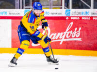 20230930 Vaasan Sähkö Areena Vaasa, FINLAND. LIIGA: Vaasan Sport - Mikkelin Jukurit.
Jukurit #98 Oliver Larsen.
Photo: Samppa Toivonen / APOLLO PHOTO