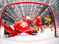 20230930 Vaasan Sähkö Areena Vaasa, FINLAND. LIIGA: Vaasan Sport - Mikkelin Jukurit.
Jukurit draws 1st blood against Sport #95 Miroslav Svoboda.
Photo: Samppa Toivonen / APOLLO PHOTO