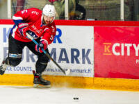 20231017 Uusikaarlepyy, FINLAND. SUOMI-SARJA: MuIK Hockey Munsala - Järvenpään Haukat.
MuIK #5 Erik Backlund.
Photo: Samppa Toivonen / APOLLO PHOTO