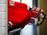 20231020 Vaasa, FINLAND. U20 SM-Sarja: Vaasan Sport - Kouvolan KooKoo.
Sport #35 Casimir Wekström.
Photo: Samppa Toivonen / APOLLO PHOTO