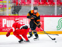 20231020 Vaasa, FINLAND. U20 SM-Sarja: Vaasan Sport - Kouvolan KooKoo.
KooKoo #12 Kasperi Keinänen.
Photo: Samppa Toivonen / APOLLO PHOTO