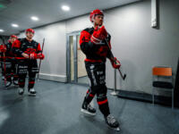 20231025 Vaasan Sähkö Areena Vaasa, FINLAND. LIIGA: Vaasan Sport - Rauman Lukko.
Sport #4 Teemu Suhonen
Photo: Samppa Toivonen / APOLLO PHOTO