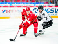 20231117 Vaasan Sähkö Areena Vaasa, FINLAND. LIIGA: Vaasan Sport - TPS Turku.
Sport #37 Atro Leppänen and TPS #57 Vili Munkki.
Photo: Samppa Toivonen / APOLLO PHOTO