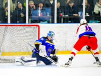 20231216 Maalahti, FINLAND. II DIVISIOONA: Malax IF - Hela-Kiekko Kauhava.
Malax IF #30 Jere Parviainen vs. He-Ki #19 Jesse Piri.
Photo: Samppa Toivonen / APOLLO PHOTO