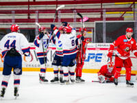 20240105 Vaasa, FINLAND. U20 SM-Sarja: Vaasan Sport - Helsingin IFK.
HIFK juhlii 2-0 osumaa.
Photo: Samppa Toivonen / APOLLO PHOTO