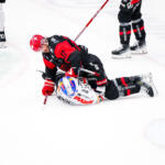 20240126 Vaasan Sähkö Areena Vaasa, FINLAND. LIIGA: Vaasan Sport - JYP Jyväskylä.
Sport #17 Sebastian Stålberg, JYP #28 Jere Lassila.
Photo: Samppa Toivonen / APOLLO PHOTO