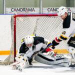 20250226 Kruunupyy, FINLAND. II DIVISIOONA: IK Kronan Kruunupyy - Malax IF.
Malax IF #30 Jere Parviainen & #89 Eemeli Rosing on defensive duty.
Photo: Samppa Toivonen / APOLLO PHOTO