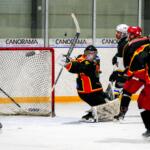 20250226 Kruunupyy, FINLAND. II DIVISIOONA: IK Kronan Kruunupyy - Malax IF.
IK Kronan #30 Niilo Pennala strenching to puck.
Photo: Samppa Toivonen / APOLLO PHOTO