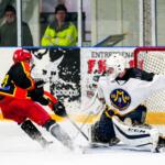 20250226 Kruunupyy, FINLAND. II DIVISIOONA: IK Kronan Kruunupyy - Malax IF.
IK Kronan #29 Leevi Berg vs . Malax IF #30 Jere Parviainen.
Photo: Samppa Toivonen / APOLLO PHOTO