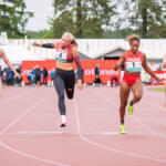 20250621 Kuortane Stadium, Kuortane, FINLAND.
86. Kuortane Games:
#4 Nora Lindahl, HIFK-friidrott
#1 Cambrea Sturgis, United States
#5 Aino Pulkkinen, Jyväskylän Kenttäurheilijat
#9 Tessa Moisio, Kaipolan Vire
Photo: Pasi Suokko / APOLLO PHOTO
