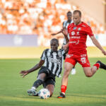 20250725 Project Liv Arena, Pietarsaari, FINLAND. VEIKKAUSLIIGA: FF Jaro - VPS
#29 Pedro Justiniano Almeida Gomes , VPS
#66 Severi Kähkönen, FF Jaro
Photo: Pasi Suokko / APOLLO PHOTO