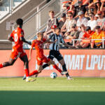 20250725 Project Liv Arena, Pietarsaari, FINLAND. VEIKKAUSLIIGA: FF Jaro - VPS
#18 William Lenkupae Wilson, VPS
#11 Albin Björkskog, FF Jaro
Photo: Pasi Suokko / APOLLO PHOTO