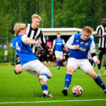 20250707 Vaasa, FINLAND. MIESTEN KAKKONEN: IFK Vaasa - VPS Akatemia Vaasa.
VIFK #4 Jeremi Rajala & #15 Tuomas Kautonen, VPS Akatemia #17 Kalle Huhta
Photo: Samppa Toivonen / APOLLO PHOTO