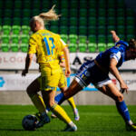20250712 Vaasa, FINLAND. KANSALLINEN LIIGA: IFK Vaasa - HJK Helsinki.
HJK #19 Sara Sievistö, VIFK #14 Emely Van der Vliet
Photo: Samppa Toivonen / APOLLO PHOTO
