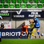 20250712 Vaasa, FINLAND. KANSALLINEN LIIGA: IFK Vaasa - HJK Helsinki.
HJK #25 Siiri Forsström, #34 Laura Hilberg, VIFK #11 Piita Kytölaakso
Photo: Samppa Toivonen / APOLLO PHOTO