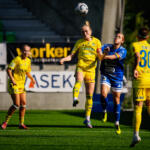 20250712 Vaasa, FINLAND. KANSALLINEN LIIGA: IFK Vaasa - HJK Helsinki.
HJK #13 Minea Lassas, VIFK #14 Emely Van der Vliet
Photo: Samppa Toivonen / APOLLO PHOTO
