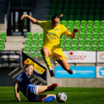 20250712 Vaasa, FINLAND. KANSALLINEN LIIGA: IFK Vaasa - HJK Helsinki.
VIFK #3 Frida Peltonen, HJK #10 Jenna Topra
Photo: Samppa Toivonen / APOLLO PHOTO