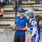 20250810 Seinäjoki, FINLAND. NAISTEN SUPERPESIS:
Puolivälierä 1, Jussittaret - Roihuttaret
Roihuttaret 1. pelinjohtaja Jyrki Pellonperä
Roihuttaret #6 Ellen Kentala
Photo: Pasi Suokko / APOLLO PHOTO