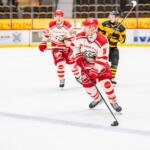 20250822 Kraft Arena, Skellefteå, Sweden. Preseason: Skellefteå AIK - Vaasan Sport
Vaasan Sport #11 Simon Hjalmarsson
Vaasan Sport #55 Miika Koivisto
Skellefteå AIK #18 Viktor Klingsell
Photo: Pasi Suokko / APOLLO PHOTO