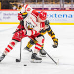 20250822 Kraft Arena, Skellefteå, Sweden. Preseason: Skellefteå AIK - Vaasan Sport
Vaasan Sport #18 Ville Immonen
Skellefteå AIK #14 Andreas Johnson
Photo: Pasi Suokko / APOLLO PHOTO