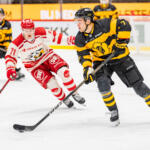 20250822 Kraft Arena, Skellefteå, Sweden. Preseason: Skellefteå AIK - Vaasan Sport
Skellefteå AIK #7 Frans Haara
Vaasan Sport #71 Viljami Nieminen
Photo: Pasi Suokko / APOLLO PHOTO