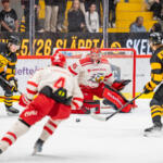 20250822 Kraft Arena, Skellefteå, Sweden. Preseason: Skellefteå AIK - Vaasan Sport
Vaasan Sport #95 Miroslav Svoboda
Skellefteå AIK #96 Rickard Hugg
Skellefteå AIK #29 Mikkel Aagaard
Vaasan Sport #4 Miika Tiihonen
Photo: Pasi Suokko / APOLLO PHOTO