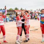 20250907 Seinäjoki, FINLAND. NAISTEN SUPERPESIS:
Pronssiottelu 2, Jussittaret - Virkiä
Jussittaret juhlii pronssimitalia
Photo: Pasi Suokko / APOLLO PHOTO