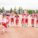 20250907 Seinäjoki, FINLAND. NAISTEN SUPERPESIS:
Pronssiottelu 2, Jussittaret - Virkiä
Jussittaret juhlii pronssimitalia
Photo: Pasi Suokko / APOLLO PHOTO