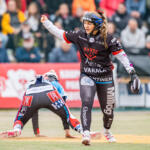 20250912 Pori, FINLAND. NAISTEN SUPERPESIS:
Finaaliottelu 3, Pesäkarhut - Manse PP
Manse PP #6 Johanna Ylöstalo
Pesäkarhut #12 Elisa Pauna
Photo: Pasi Suokko / APOLLO PHOTO