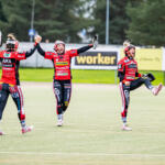 20250912 Pori, FINLAND. NAISTEN SUPERPESIS:
Finaaliottelu 3, Pesäkarhut - Manse PP
Pesäkarhut #8 Sanni Huhtala
Pesäkarhut #6 Sini Mäkelä
Pesäkarhut #5 Henna Juka
Photo: Pasi Suokko / APOLLO PHOTO