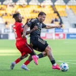 20250927 Seinäjoki, FINLAND. VEIKKAUSLIIGA, Mestaruussarja: SJK - FC Inter
SJK #22 Murilo Henrique de Araujo Santos
FC Inter #6 Ouguehi Christian Dimitri Legbo
Photo: Pasi Suokko / APOLLO PHOTO