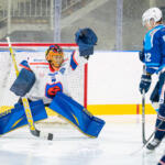 20251010 Lapua, FINLAND. Suomi-sarja: Virkiä Hockey - S-Kiekko
S-Kiekko #27 Vili Havukainen
Virkiä Hockey #12 Janne Riihimäki
Photo: Pasi Suokko / APOLLO PHOTO