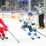 20251108 Tampere, FINLAND. EURI HOCKEY TOUR: Team Finland - Team Czechia.
Team Czechia #55 Marian Adamek, Team Finland #71 Benjamin Korhonen
Photo: Samppa Toivonen / APOLLO PHOTO