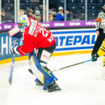 20251108 Tampere, FINLAND. EURI HOCKEY TOUR: Team Sweden - Team Switzerland.
Team Switzerland #26 Sandro Aeschiliman, Team Sweden #74 Rasmus Asplund
Photo: Samppa Toivonen / APOLLO PHOTO