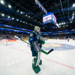 20251109 Tampere, FINLAND. EURI HOCKEY TOUR: Team Finland - Team Sweden.
Team Finland #32 Emil Larmi
Photo: Samppa Toivonen / APOLLO PHOTO