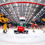 20251129 Vaasan Sähkö Areena Vaasa, FINLAND. LIIGA: Vaasan Sport - Kuopion KalPa.
Action at Vaasan Sport goal
Photo: Samppa Toivonen / APOLLO PHOTO