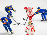 20251217 Mikkeli, FINLAND. LIIGA: Mikkelin Jukurit - Vaasan Sport
Sport #71 Viljami Nieminen
Jukurit #70 Eemeli Saari
Jukurit #58 Kim Johansson
Jukurit #10 Thomas Olsen
Photo: Pasi Suokko / APOLLO PHOTO