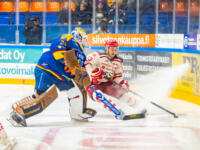 20251217 Mikkeli, FINLAND. LIIGA: Mikkelin Jukurit - Vaasan Sport
Sport #33 Matti Härmä
Jukurit #29 Evan Buitenhuis
Photo: Pasi Suokko / APOLLO PHOTO